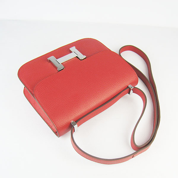 7A Hermes Oxhide Leather Message Bag Red H017